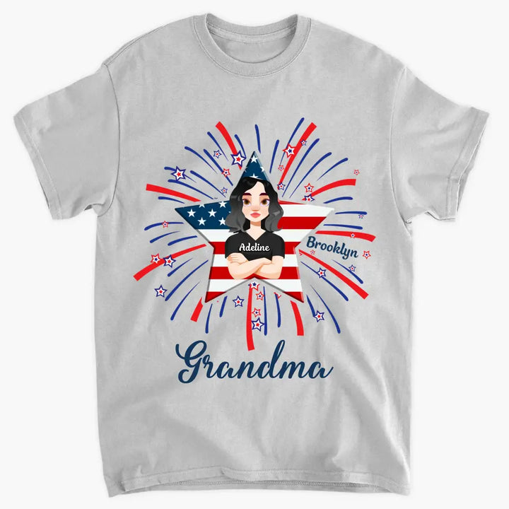 Personalized T-shirt - 4th Of July, Mother's Day, Birthday Gift For Mom, Grandma - Firework 4th Of July
