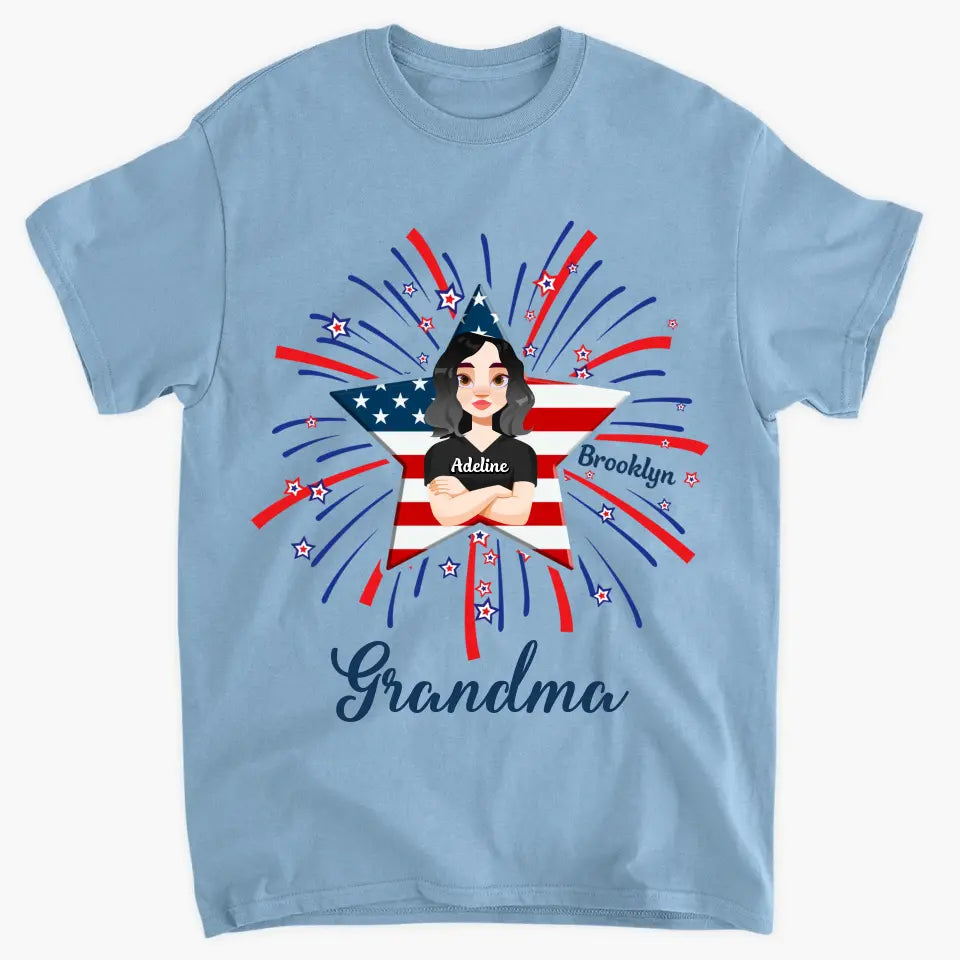 Personalized T-shirt - 4th Of July, Mother's Day, Birthday Gift For Mom, Grandma - Firework 4th Of July