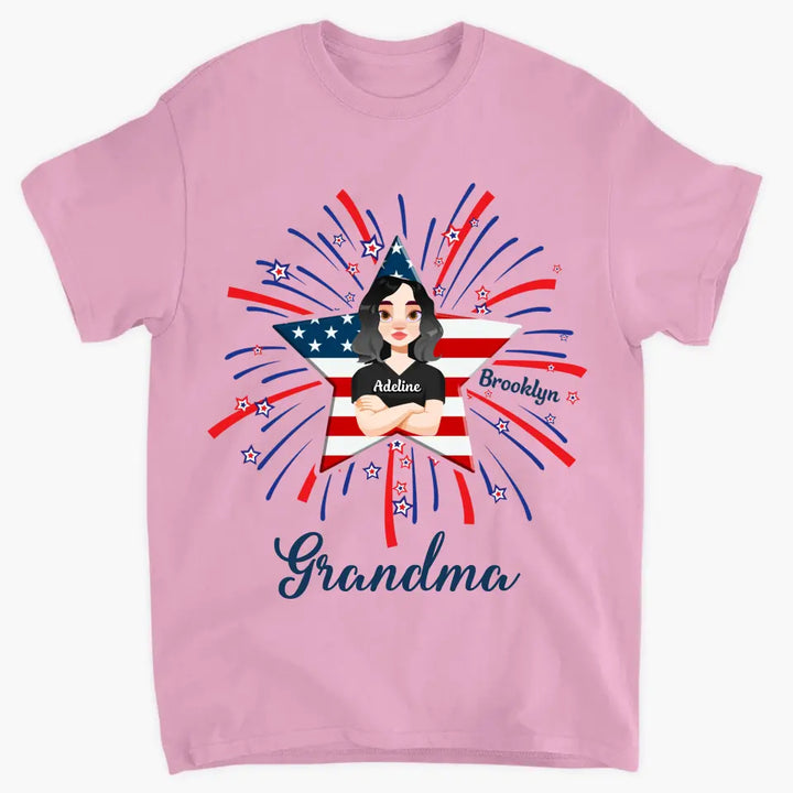 Personalized T-shirt - 4th Of July, Mother's Day, Birthday Gift For Mom, Grandma - Firework 4th Of July