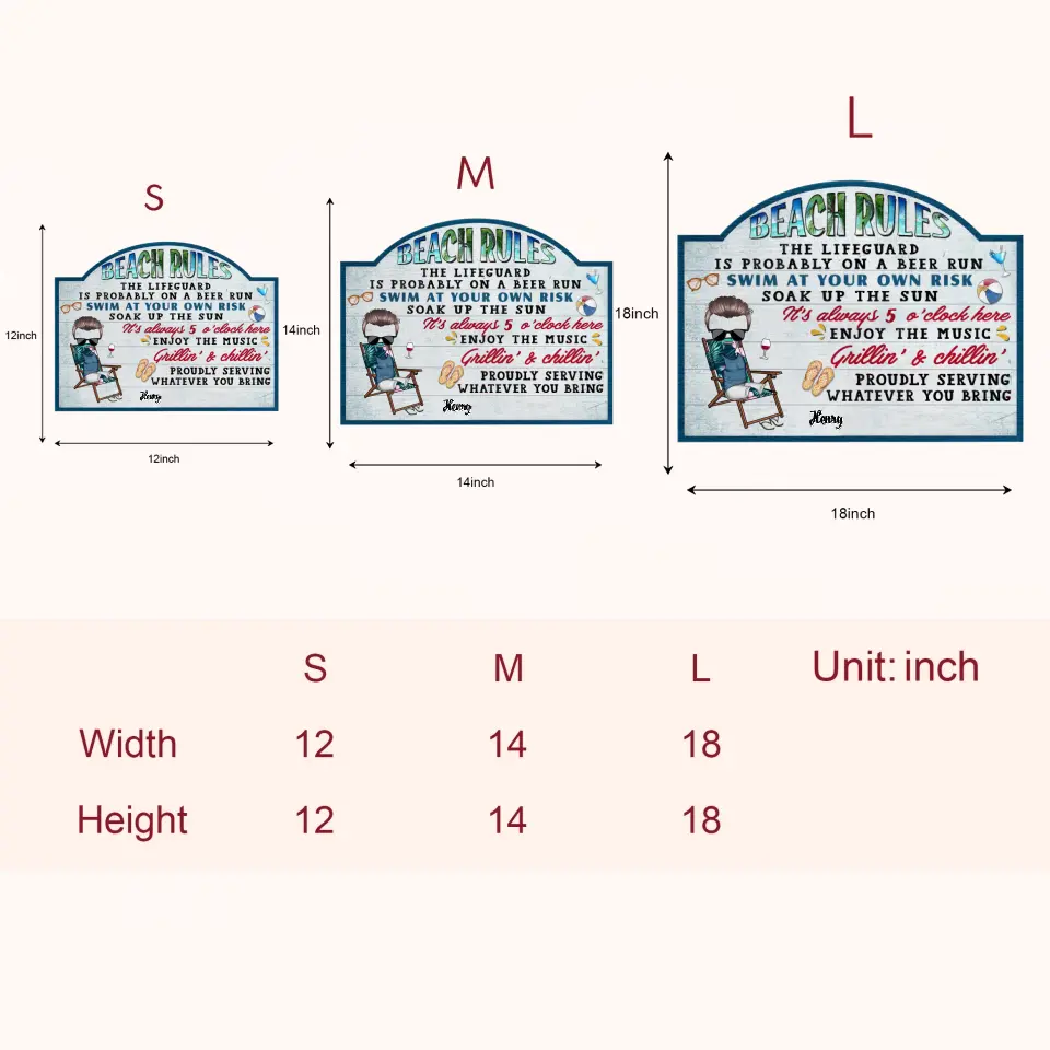 Personalized Custom Door Sign - Anniversary Gift For Couple - Pool Rules Serving Whatever You Bring