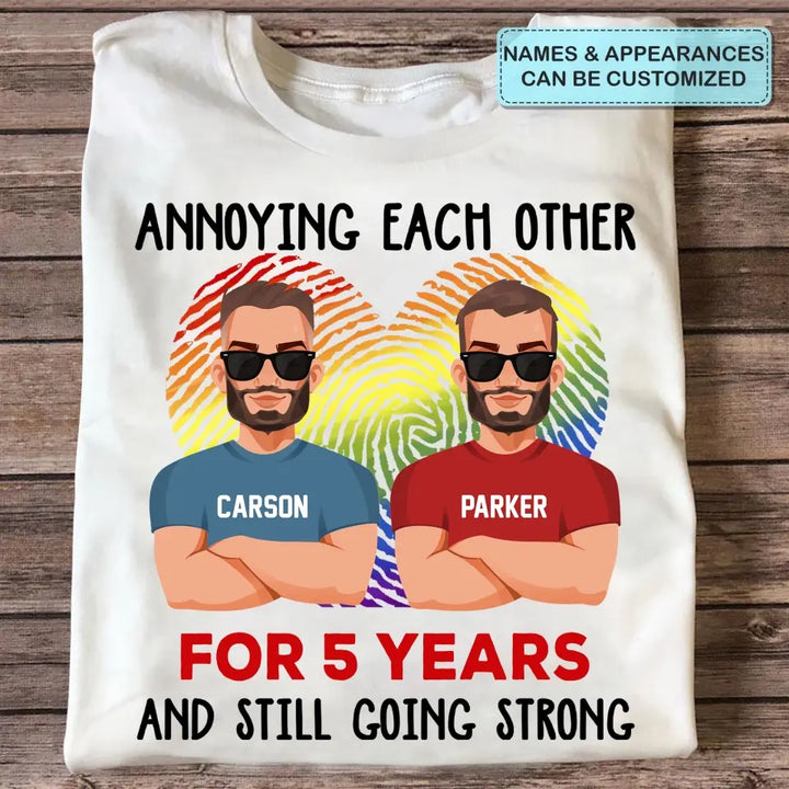 Personalized Custom T-shirt - Pride Month, LGBT, Anniversary Gift For Couple - Annoying Each Other