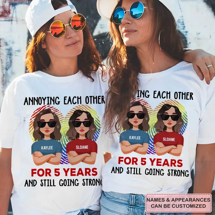 Personalized Custom T-shirt - Pride Month, LGBT, Anniversary Gift For Couple - Annoying Each Other