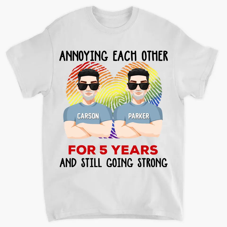 Personalized Custom T-shirt - Pride Month, LGBT, Anniversary Gift For Couple - Annoying Each Other