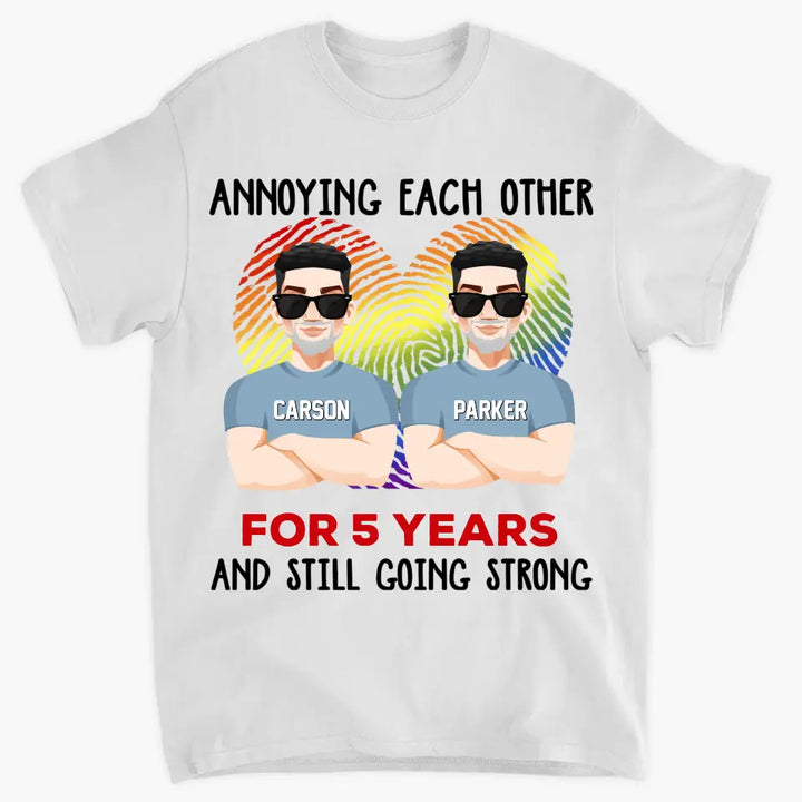 Personalized Custom T-shirt - Pride Month, LGBT, Anniversary Gift For Couple - Annoying Each Other