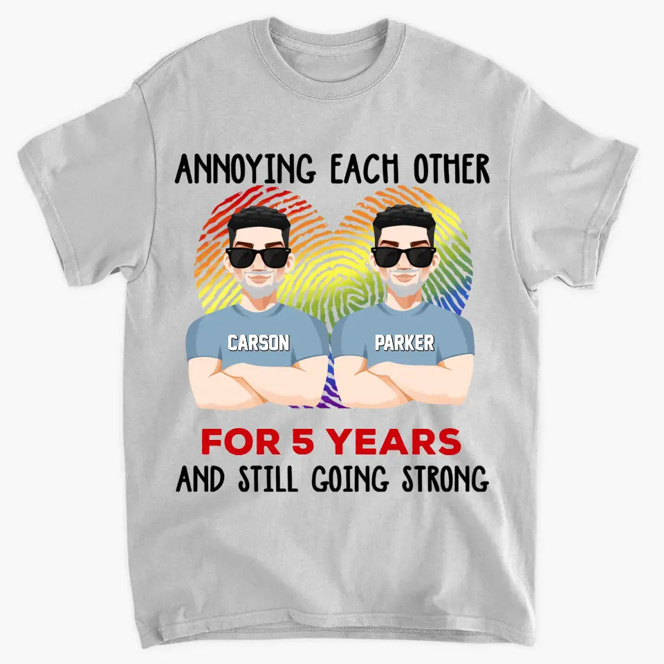 Personalized Custom T-shirt - Pride Month, LGBT, Anniversary Gift For Couple - Annoying Each Other