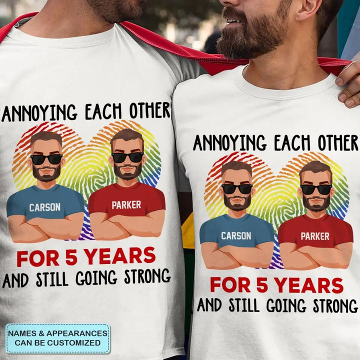 Personalized Custom T-shirt - Pride Month, LGBT, Anniversary Gift For Couple - Annoying Each Other
