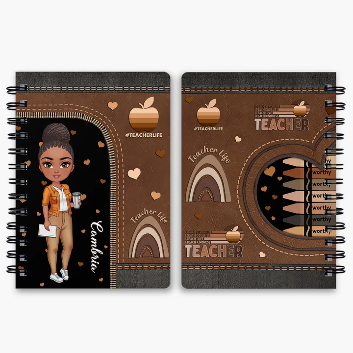 Personalized Custom Spiral Journal - Teacher's Day, Birthday Gift For Teacher - Worthy Teacher