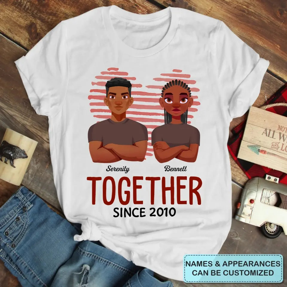 Personalized Custom T-shirt - Pride Month, 4th Of July, LGBT, Anniversary Gift For Couple - Together Since
