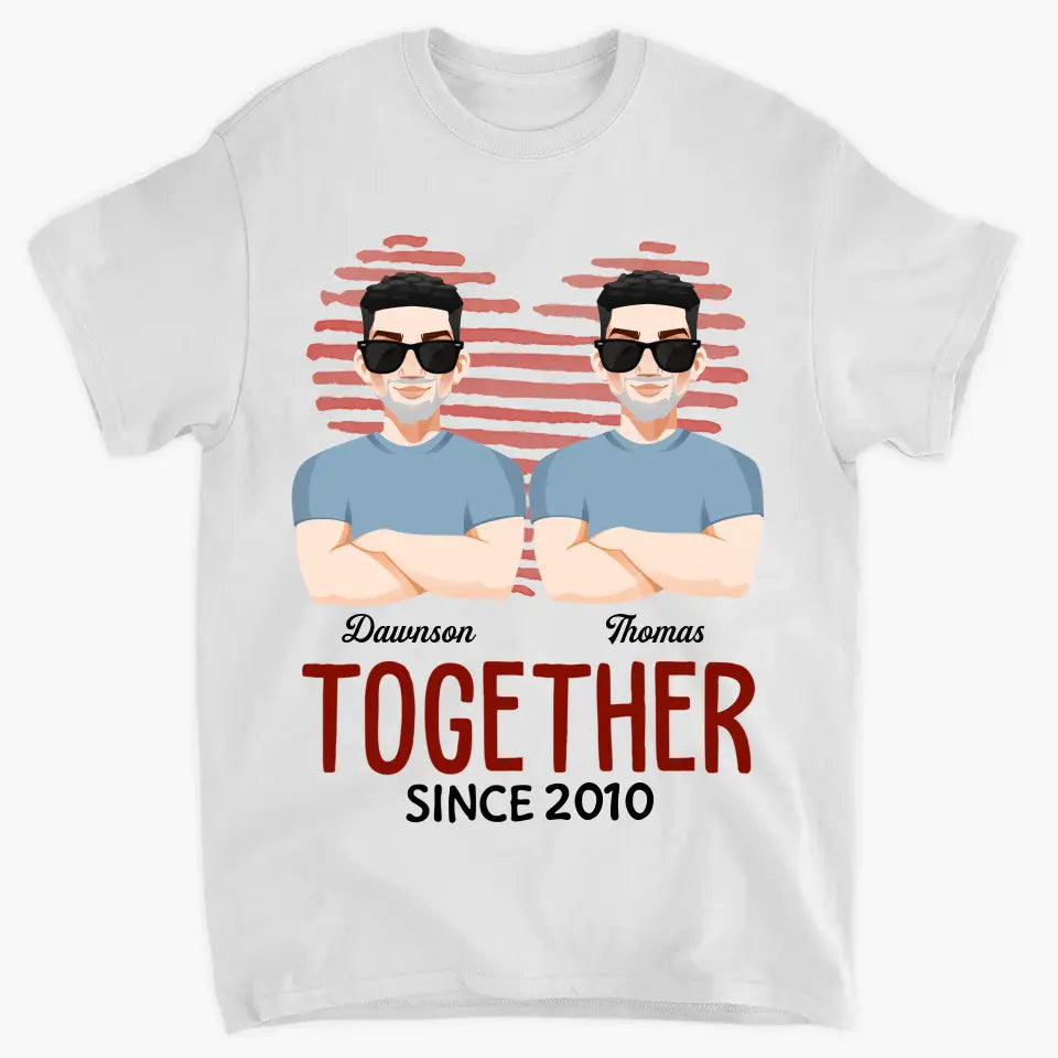 Personalized Custom T-shirt - Pride Month, 4th Of July, LGBT, Anniversary Gift For Couple - Together Since