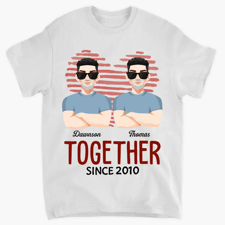Personalized Custom T-shirt - Pride Month, 4th Of July, LGBT, Anniversary Gift For Couple - Together Since