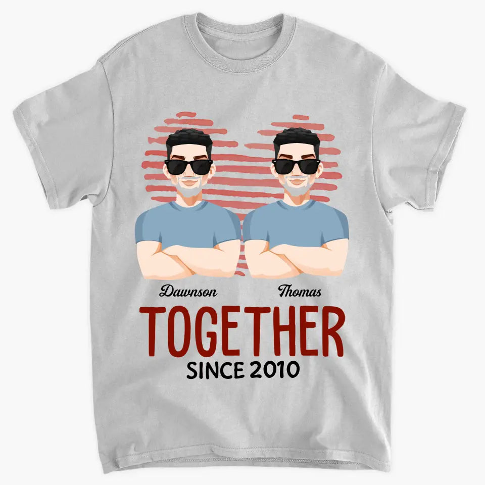 Personalized Custom T-shirt - Pride Month, 4th Of July, LGBT, Anniversary Gift For Couple - Together Since