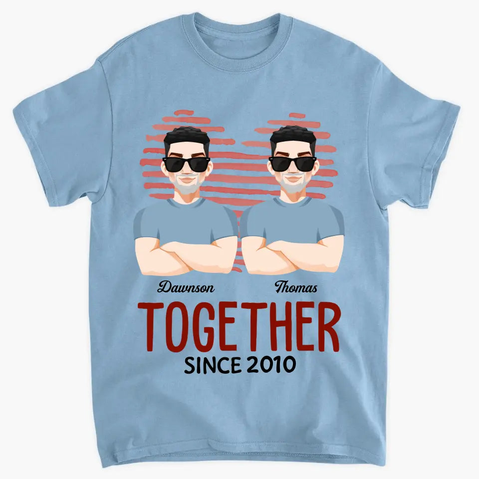 Personalized Custom T-shirt - Pride Month, 4th Of July, LGBT, Anniversary Gift For Couple - Together Since