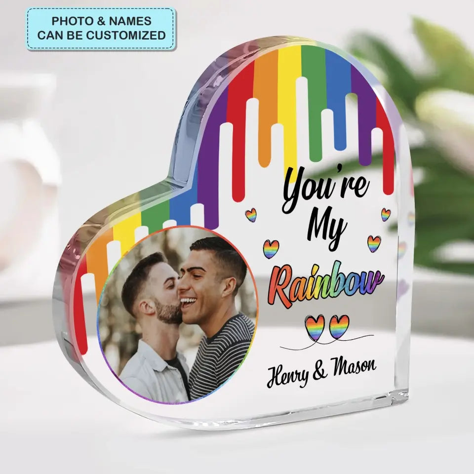 Personalized Custom Heart-shaped Acrylic Plaque - Pride Month, LGBT, Anniversary Gift For Couple - LGBT You're My Person