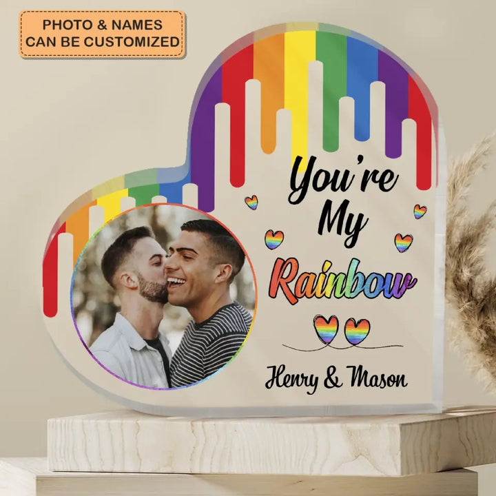 Personalized Custom Heart-shaped Acrylic Plaque - Pride Month, LGBT, Anniversary Gift For Couple - LGBT You're My Person