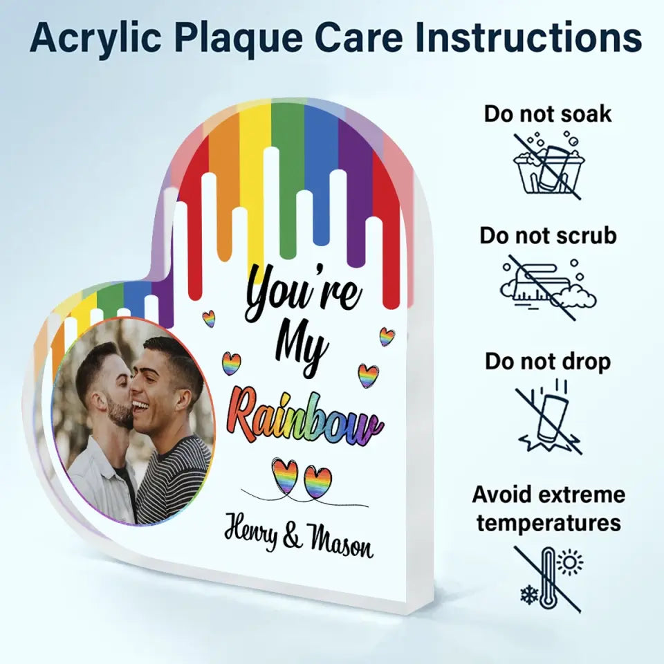 Personalized Custom Heart-shaped Acrylic Plaque - Pride Month, LGBT, Anniversary Gift For Couple - LGBT You're My Person