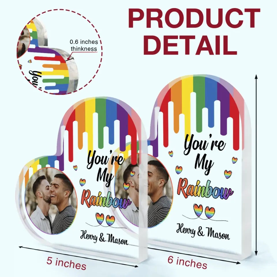Personalized Custom Heart-shaped Acrylic Plaque - Pride Month, LGBT, Anniversary Gift For Couple - LGBT You're My Person