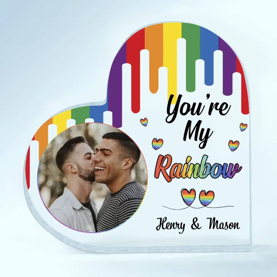 Personalized Custom Heart-shaped Acrylic Plaque - Pride Month, LGBT, Anniversary Gift For Couple - LGBT You're My Person