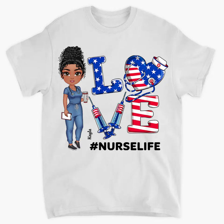 Personalized Custom T-shirt - Birthday, Nurse's Day Gift For Nurse - Nurse 4th Of July Nurse