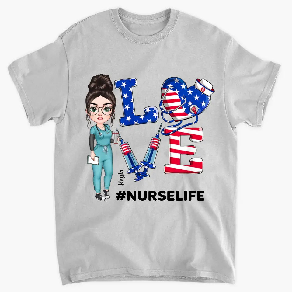 Personalized Custom T-shirt - Birthday, Nurse's Day Gift For Nurse - Nurse 4th Of July Nurse
