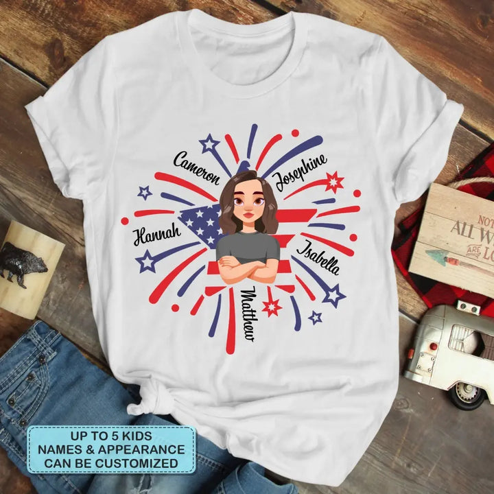 Personalized Custom T-shirt - 4th Of July, Mother's Day, Birthday Gift For Mom, Grandma - Mommy's Fireworks
