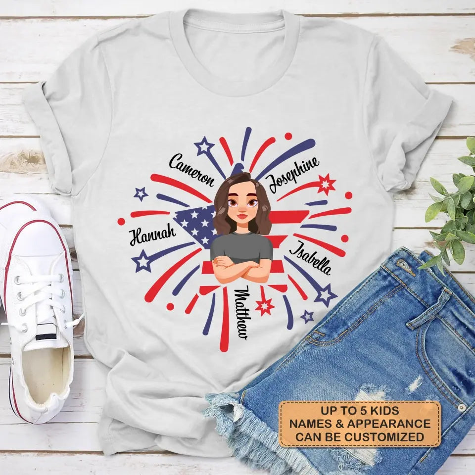 Personalized Custom T-shirt - 4th Of July, Mother's Day, Birthday Gift For Mom, Grandma - Mommy's Fireworks