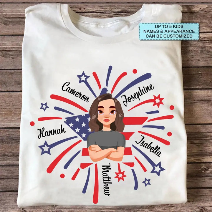 Personalized Custom T-shirt - 4th Of July, Mother's Day, Birthday Gift For Mom, Grandma - Mommy's Fireworks