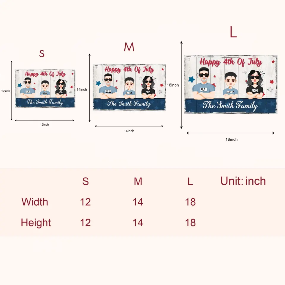 Personalized Custom Door Sign - Independence Day, Birthday Gift For Family - Happy 4th Of July