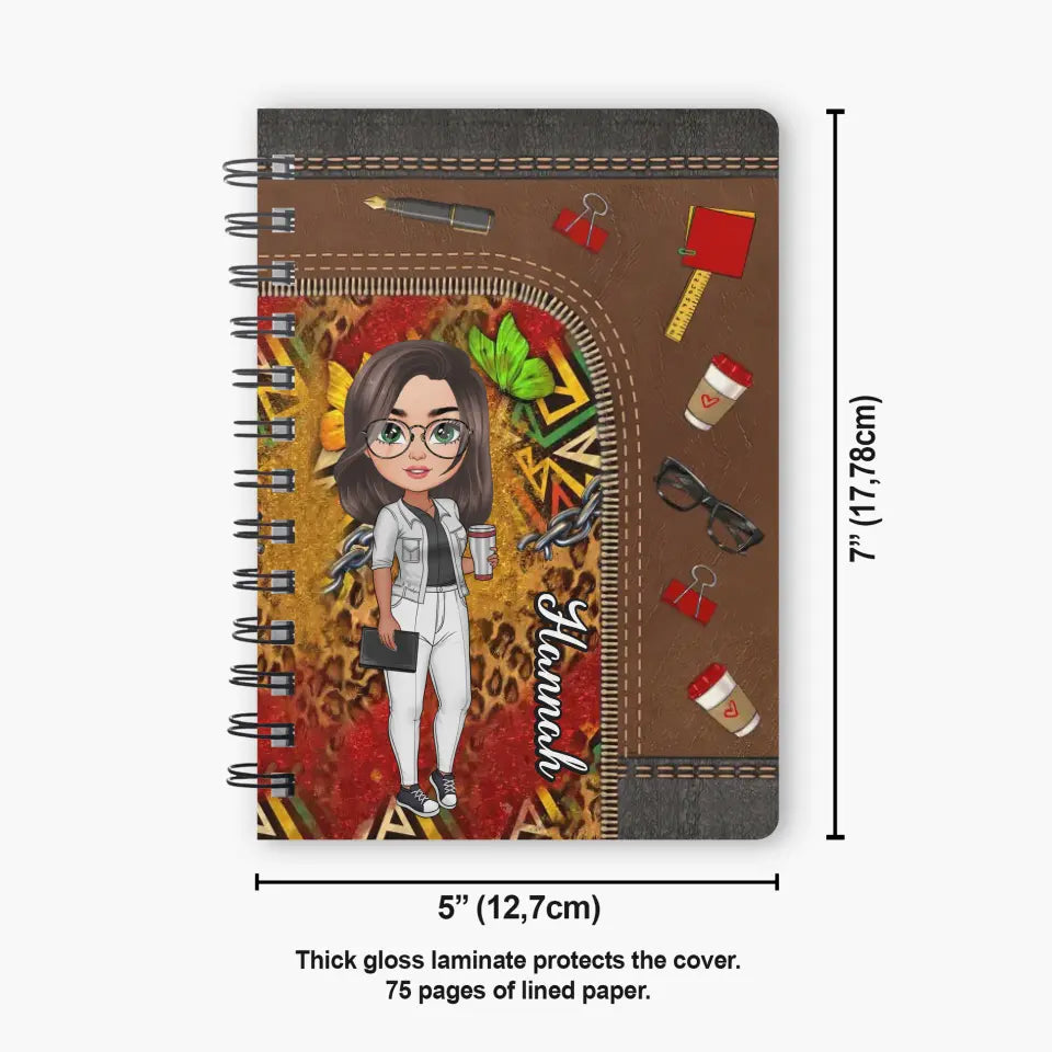 Personalized Spiral Journal - Teacher's Day, Birthday Gift For Teacher - Juneteenth Teacher ARND005