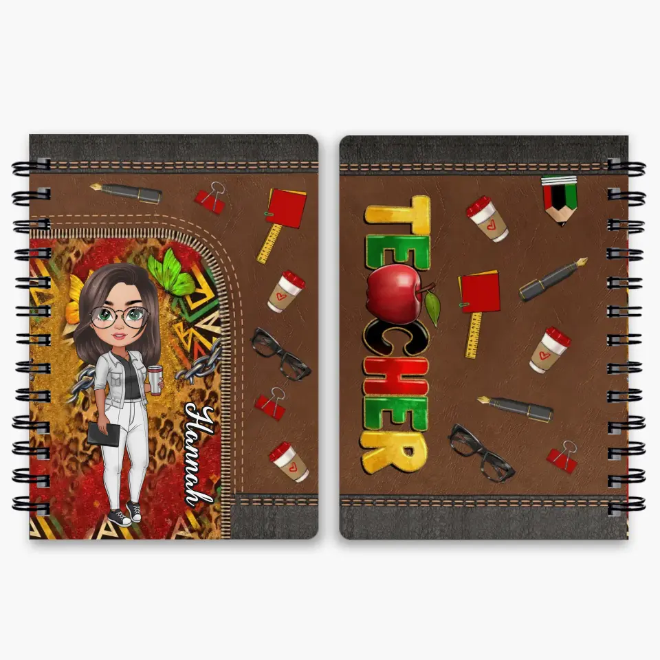 Personalized Spiral Journal - Teacher's Day, Birthday Gift For Teacher - Juneteenth Teacher ARND005