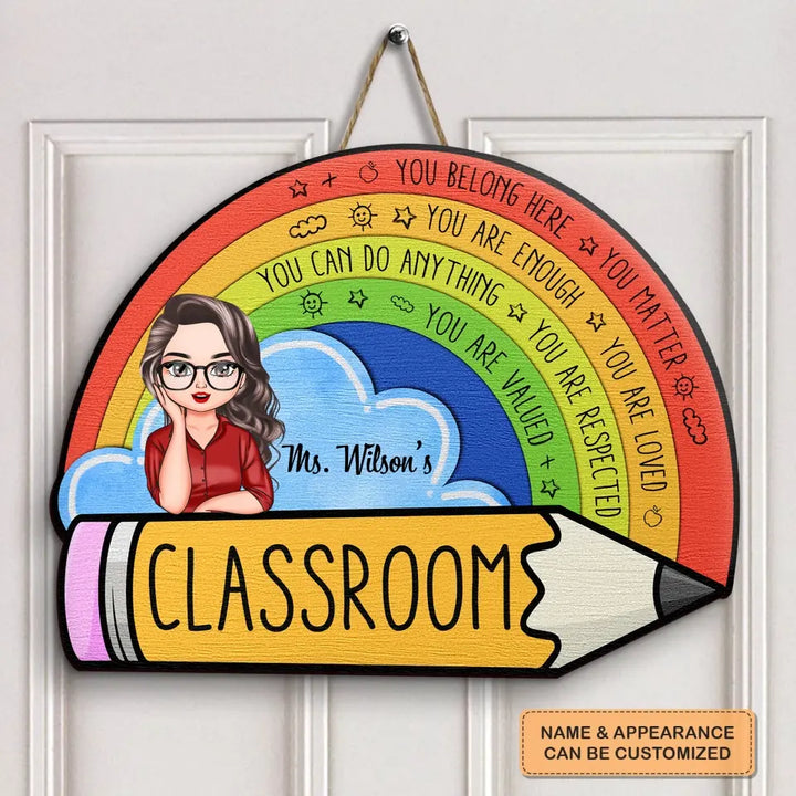 Personalized Custom Door Sign - Welcoming, Birthday, Teacher's Day Gift For Teacher - In My Class