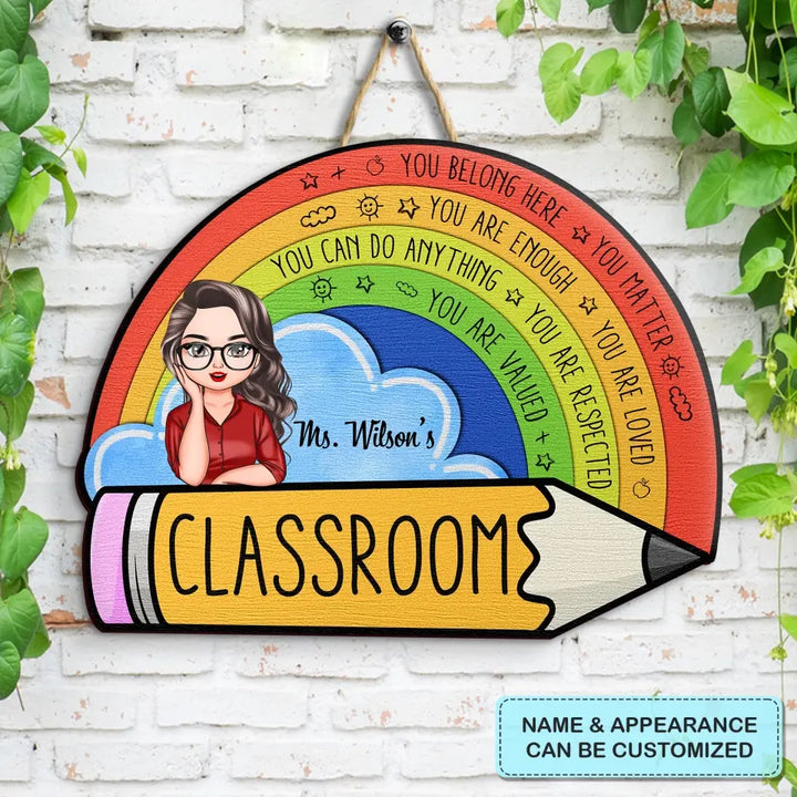 Personalized Custom Door Sign - Welcoming, Birthday, Teacher's Day Gift For Teacher - In My Class