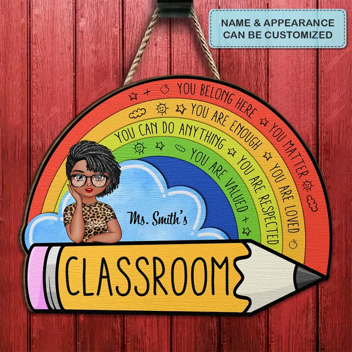 Personalized Custom Door Sign - Welcoming, Birthday, Teacher's Day Gift For Teacher - In My Class