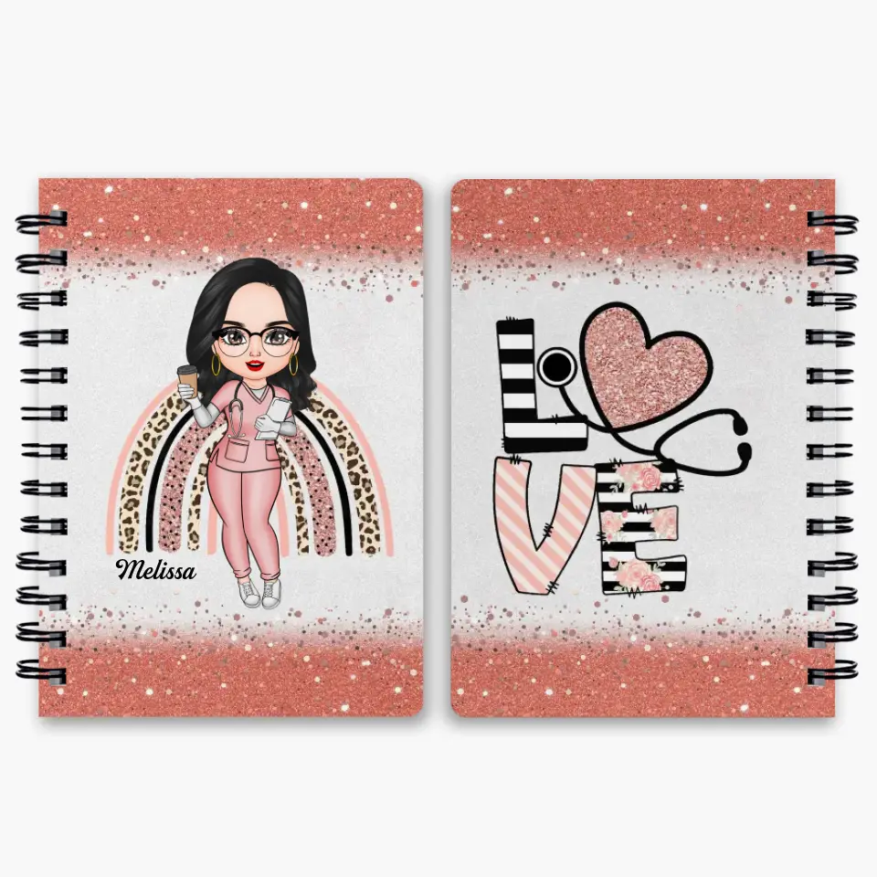 Personalized Spiral Journal - Gift For Nurse - Love Nurse Life ARND005