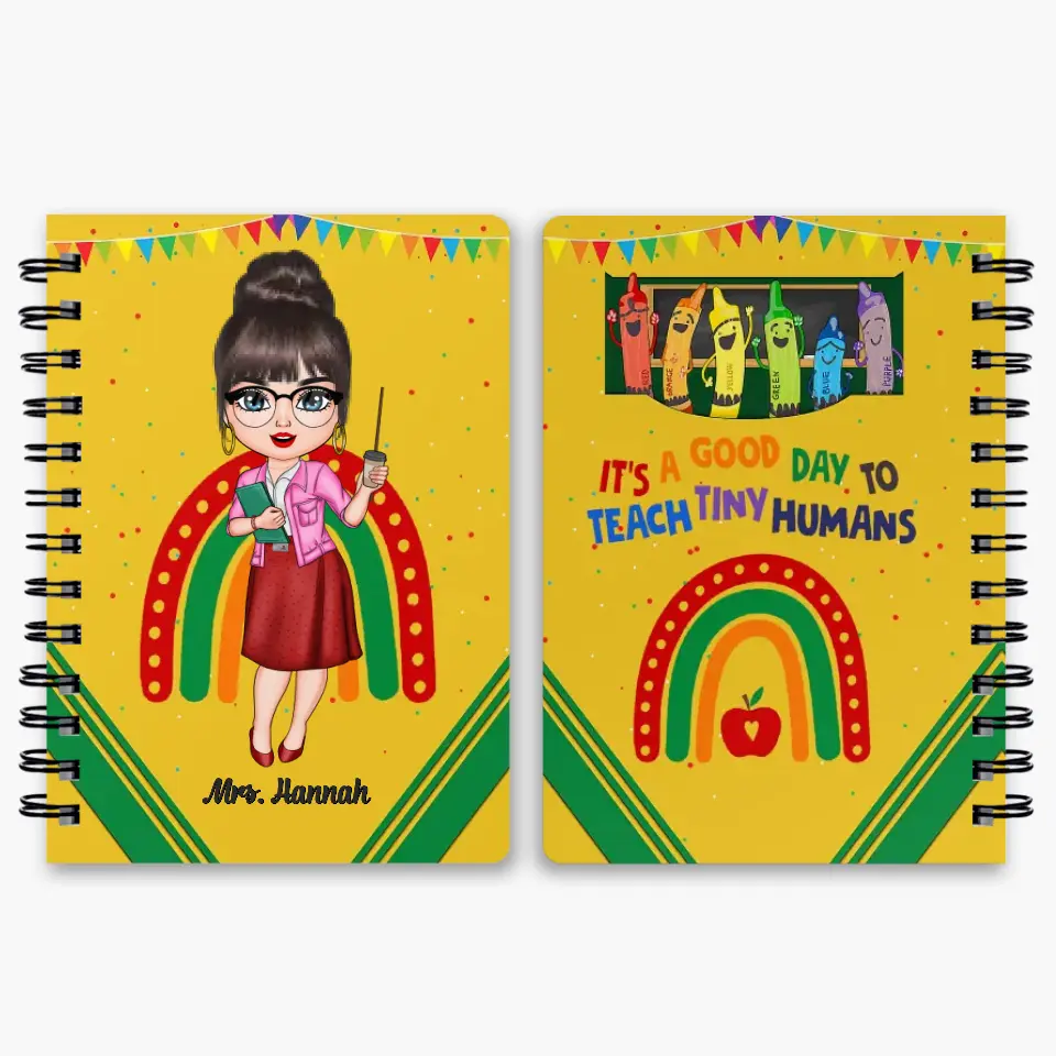 Personalized Spiral Journal - Gift For Teacher - It's A Good Day To Teach Tiny Humans ARND005