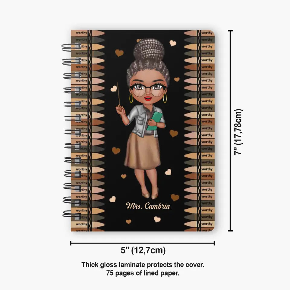 Personalized Spiral Journal - Gift For Teacher - I Teach Love ARND005