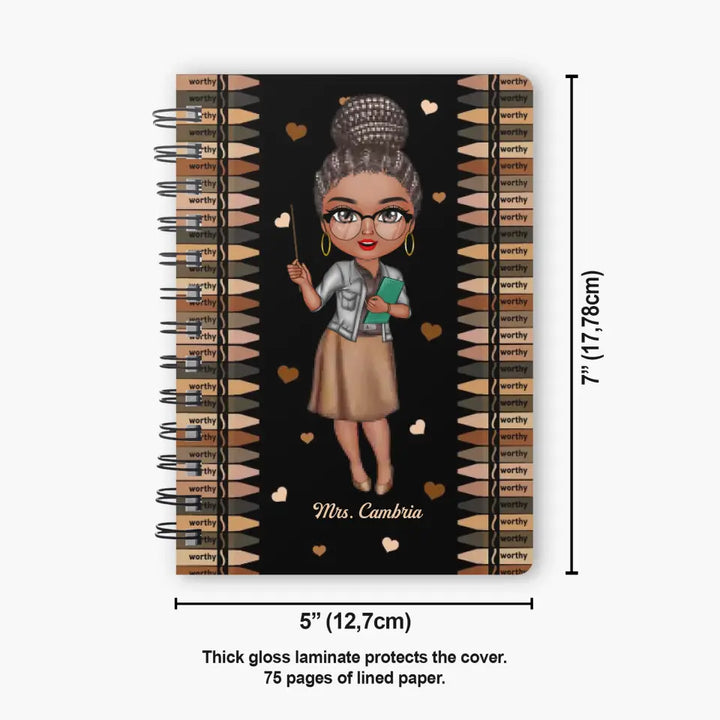 Personalized Spiral Journal - Gift For Teacher - I Teach Love ARND005