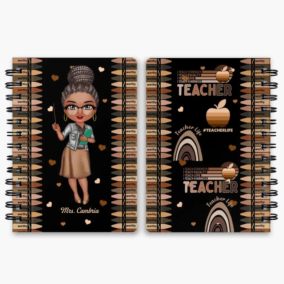 Personalized Spiral Journal - Gift For Teacher - I Teach Love ARND005