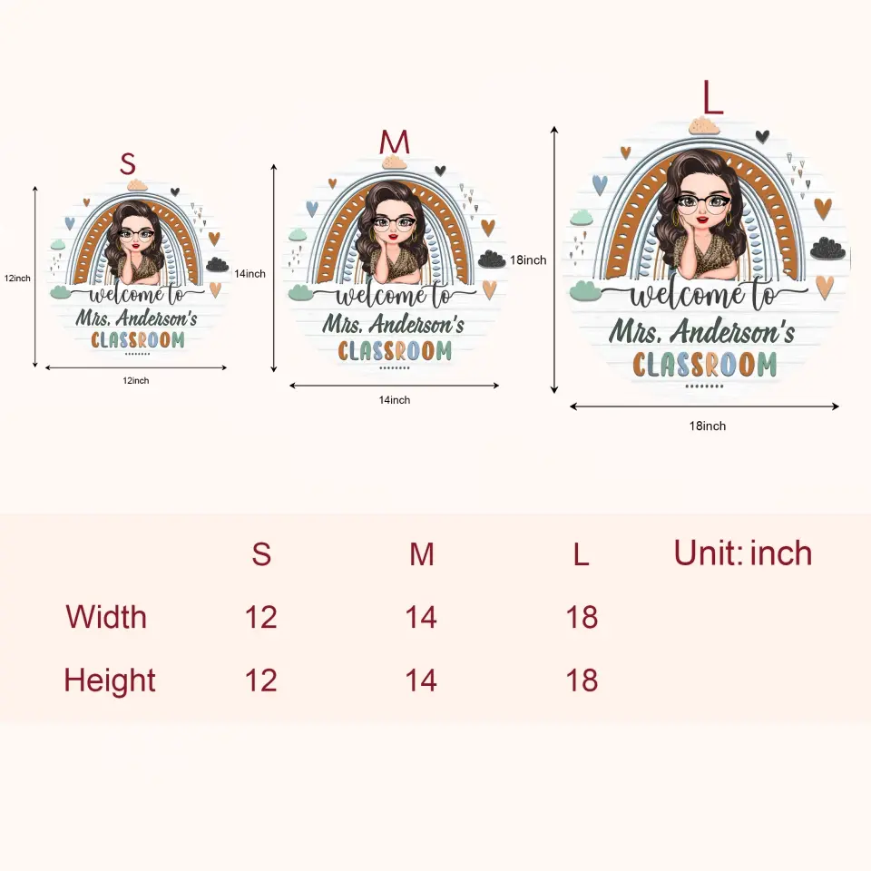 Personalized Custom Door Sign - Welcoming, Birthday, Teacher's Day Gift For Teacher - Welcome To My Classroom