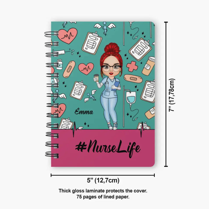 Personalized Spiral Journal - Gift For Nurse - Nurselife