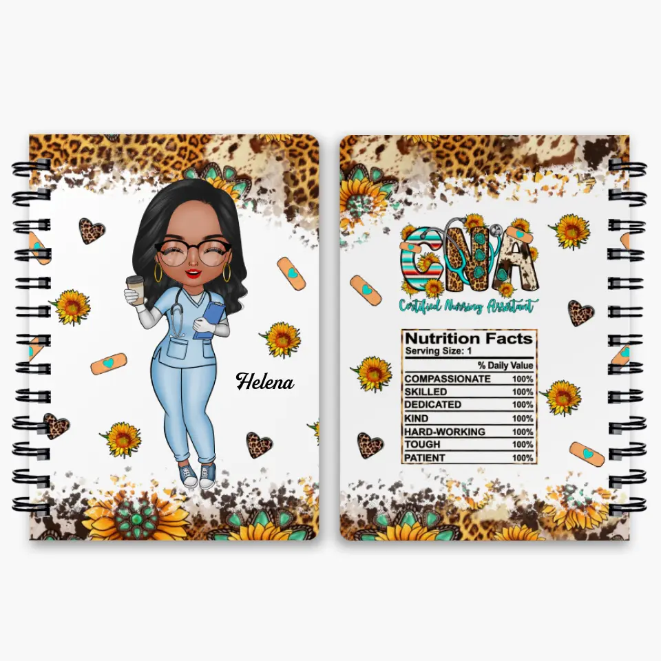 Personalized Spiral Journal - Gift For CNA - Nutrition Facts