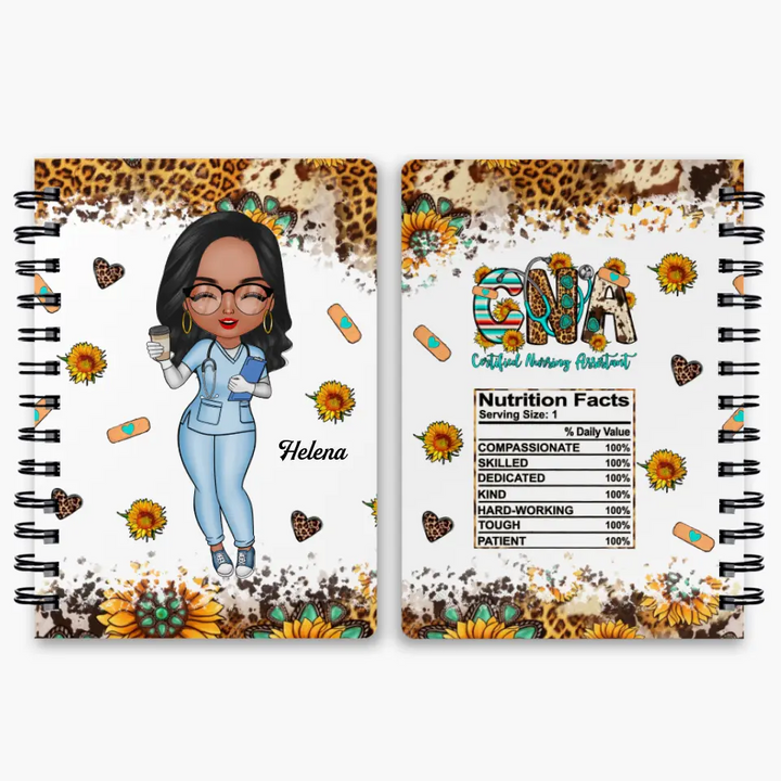 Personalized Spiral Journal - Gift For CNA - Nutrition Facts