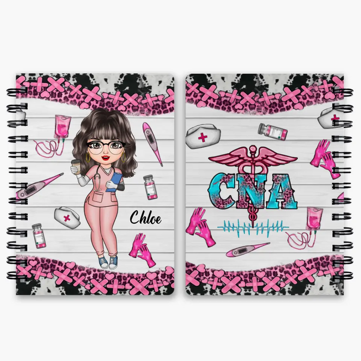 Personalized Spiral Journal - Gift For CNA - Heartbeat Of Long-Term Care