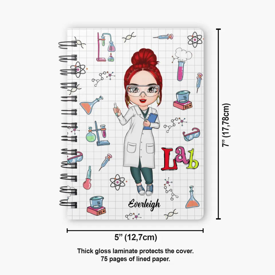 Personalized Spiral Journal - Gift For Lab Tech - Love My Job