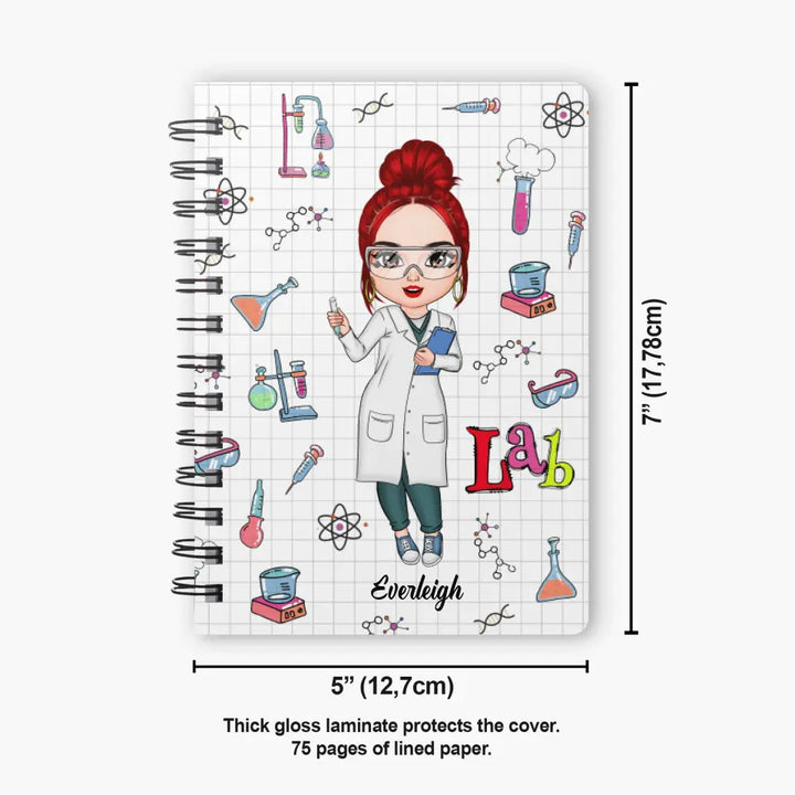 Personalized Spiral Journal - Gift For Lab Tech - Love My Job
