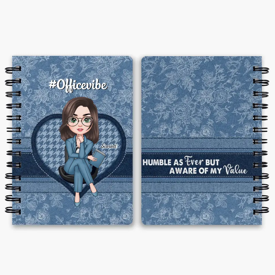 Personalized Spiral Journal - Birthday Gift For Office Staff - Humble As Ever ARND018