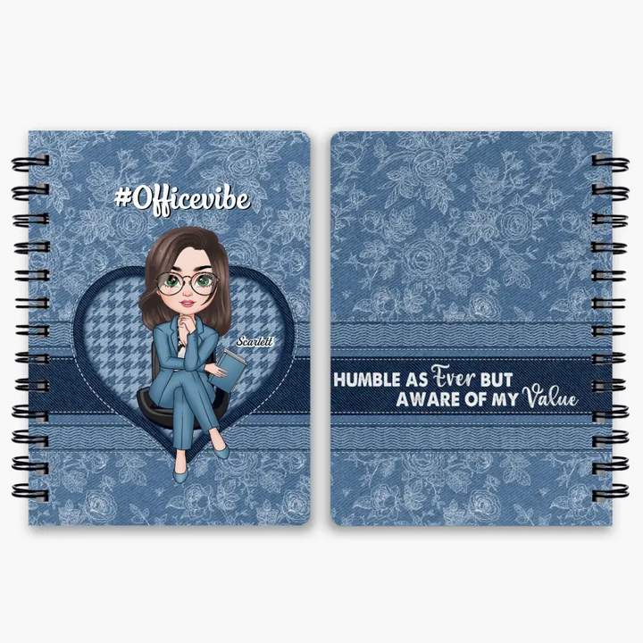 Personalized Spiral Journal - Birthday Gift For Office Staff - Humble As Ever ARND018