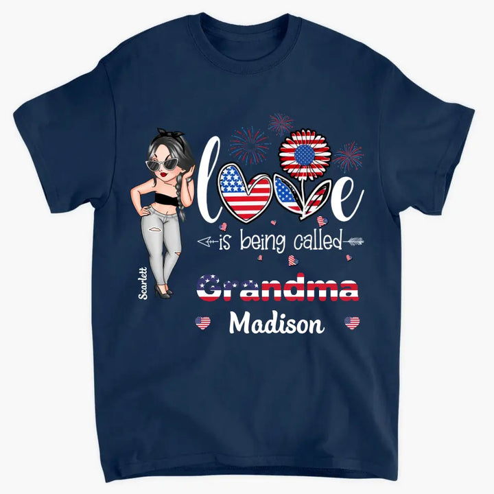 Personalized Custom T-shirt - 4th Of July, Mother's Day, Birthday Gift For Mom, Grandma - Love Being Called Nana