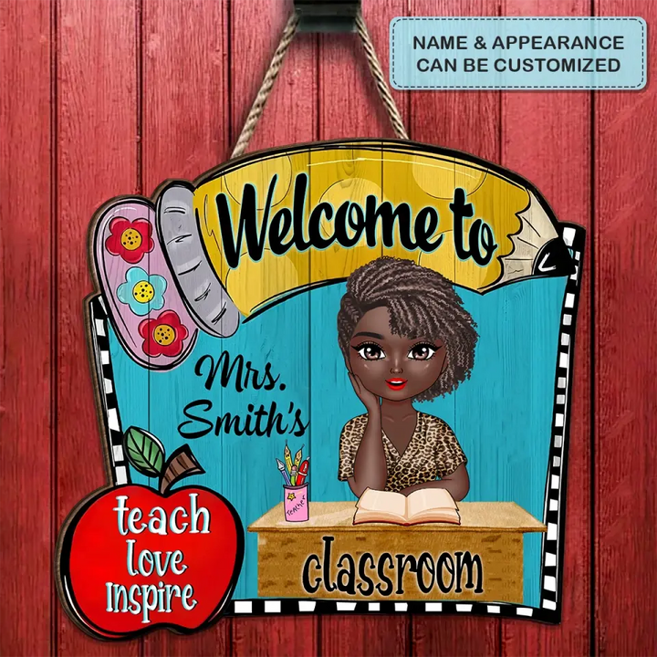 Personalized Door Sign - Gift For Teacher - Teacher Pencil Door Sign