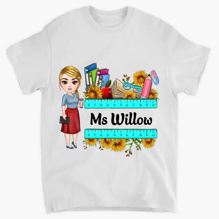 Personalized Custom T-shirt - Teacher's Day, Birthday Gift For Teacher - Teacher Flower