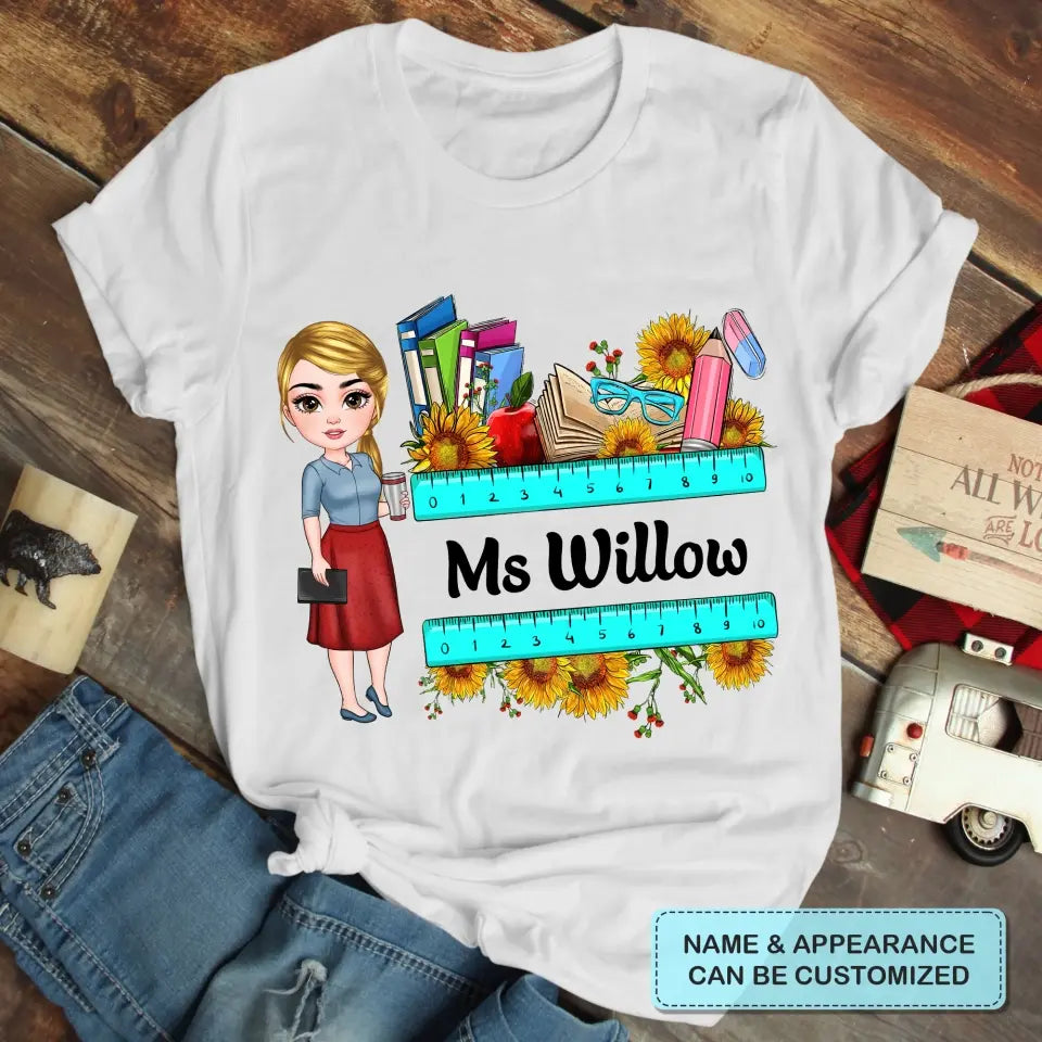 Personalized Custom T-shirt - Teacher's Day, Birthday Gift For Teacher - Teacher Flower